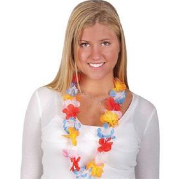 36” Mini Flower Luau Party Leis (6 dozen/unit) - Picture 3 of 3